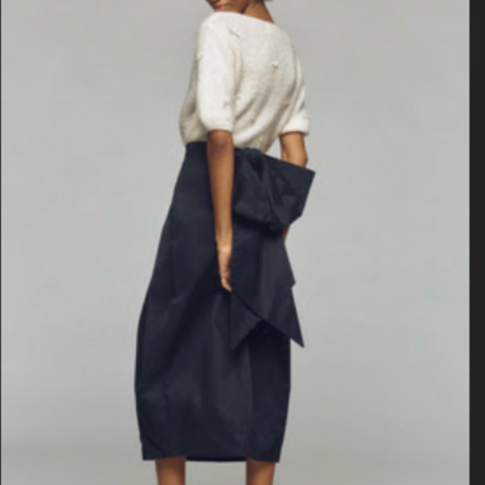 Anthropologie Black Midi Skirt